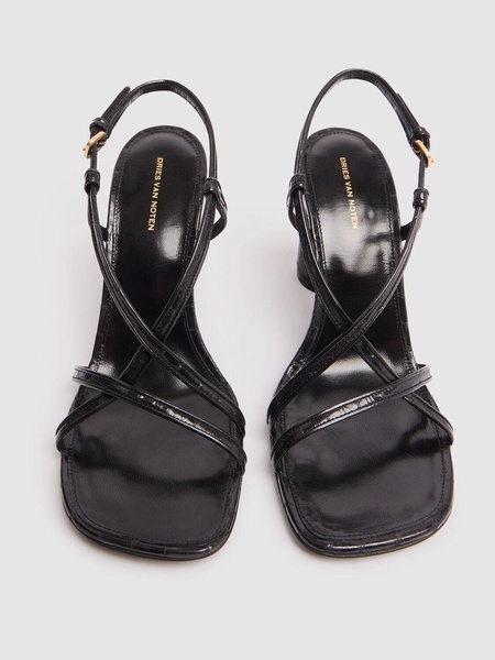 95mm Metallic leather sandals