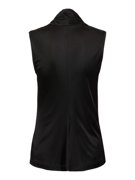 Draped viscose satin sleeveless top