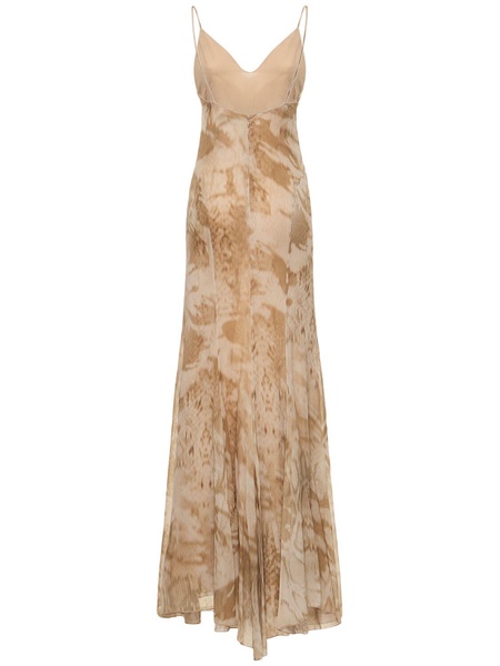 Printed viscose long dress
