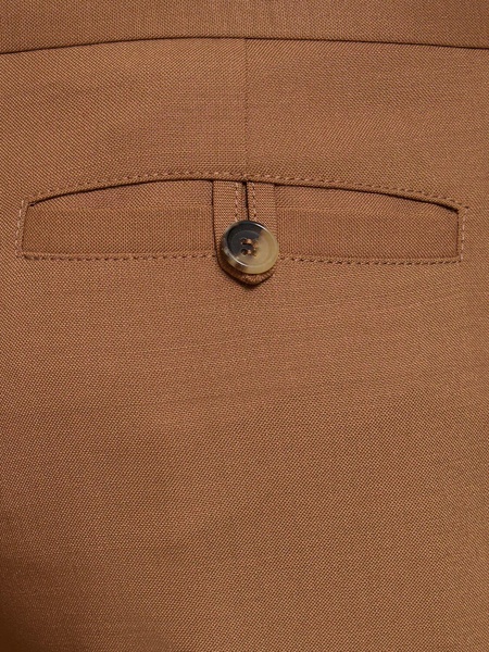 Tropical wool blend straight pants