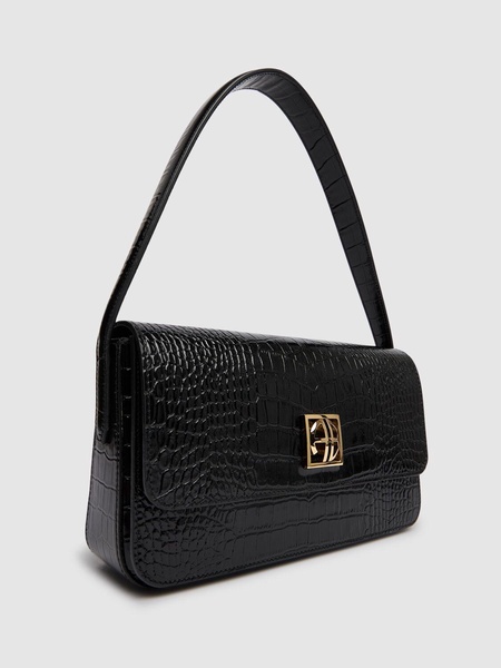 Elly croc embossed leather shoulder bag