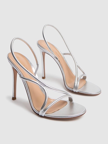 105mm Metallic leather sandals