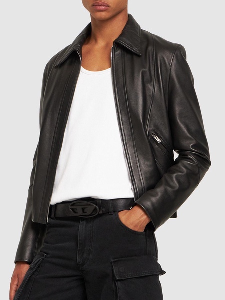 3.9cm Oval-D leather belt