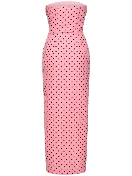 Flocked polka dot silk georgette dress