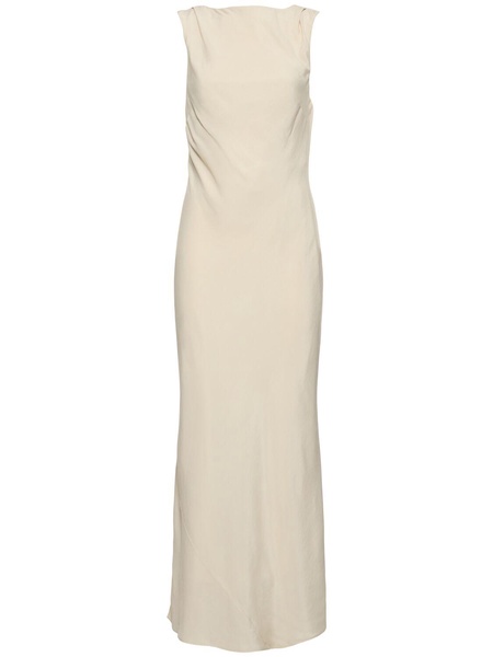 Draped cowl midi dress