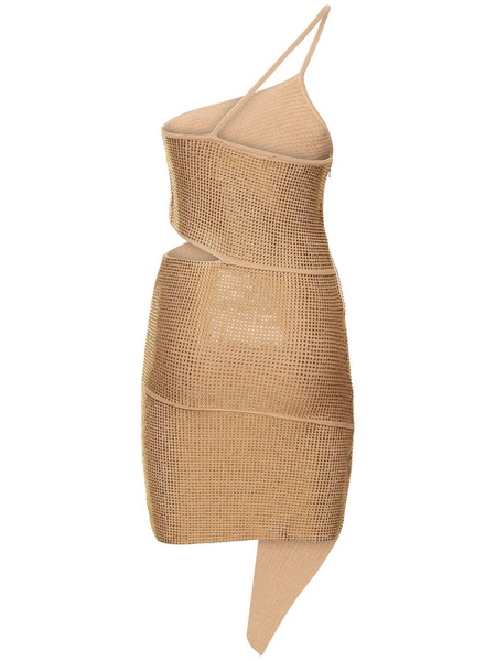 Mono shoulder knit mini dress