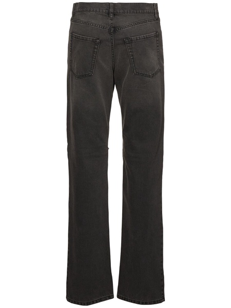 Knee-zip denim pants