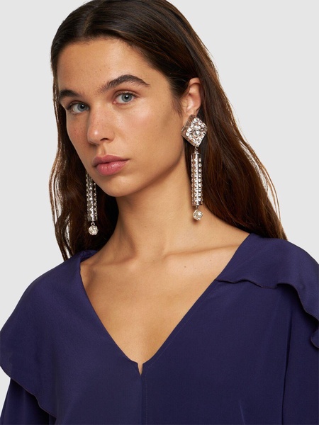 Crystal earrings w/ pendant