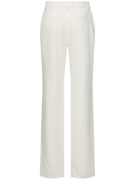 Linen blend wide leg pants