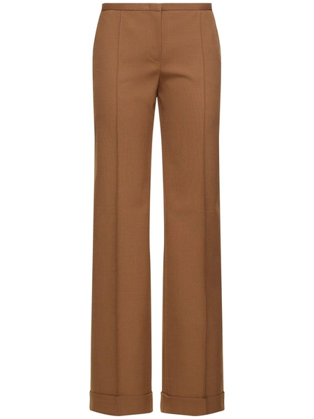 Tropical wool blend straight pants