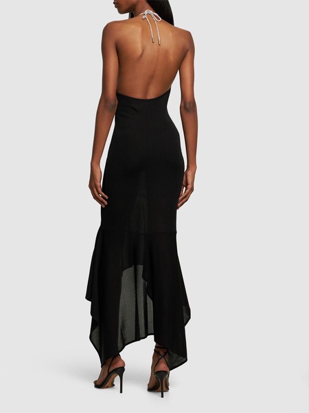Viscose jersey long halter dress