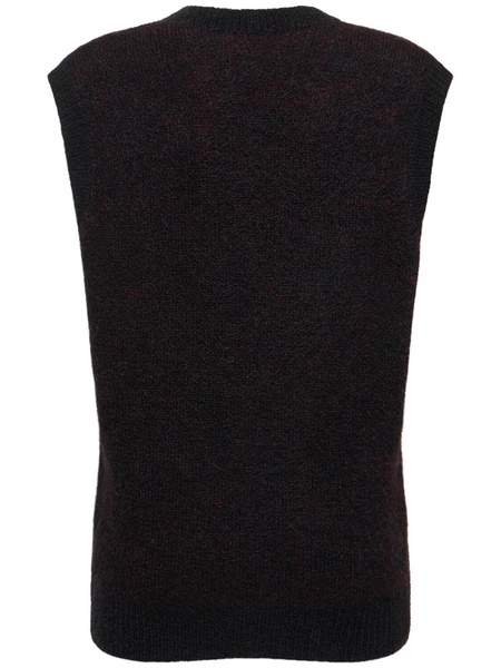 Wool knit vest w/ bear and crystals