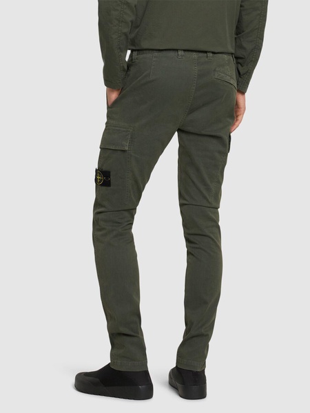 Stretch cotton regular pants