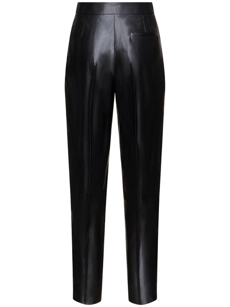 Silk & linen high waist straight pants