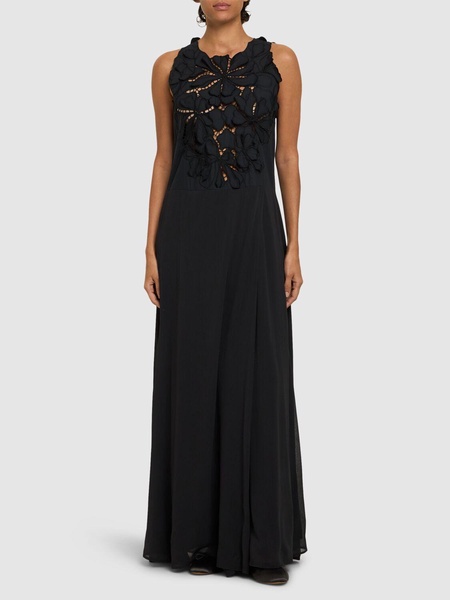 En fleur embroidered long dress
