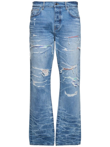 Straight fit aloha patch jeans