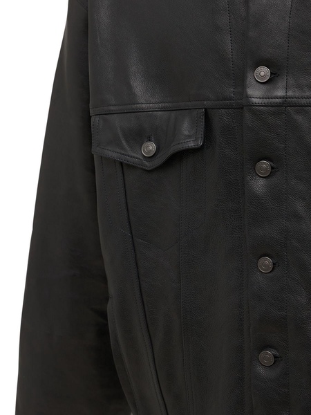 Denim-style leather jacket