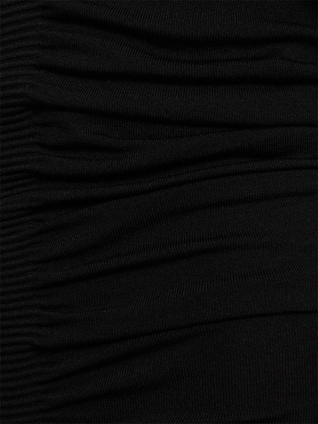 Off-the-shoulder ruched mini dress