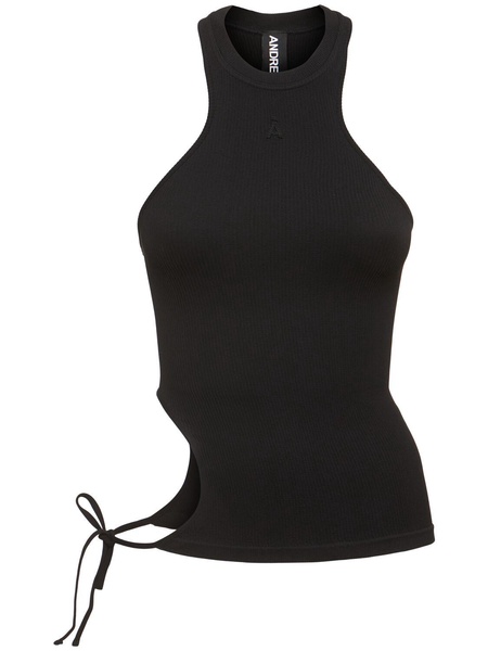 Ribbed jersey cut-out tank top