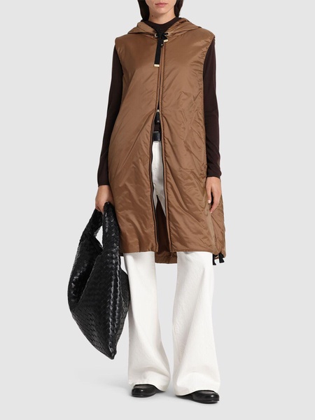 Greengi hooded midi puffer vest