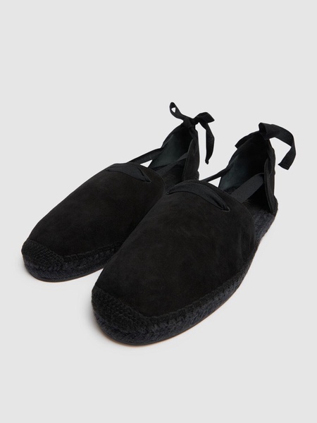 Suede lace-up espadrilles