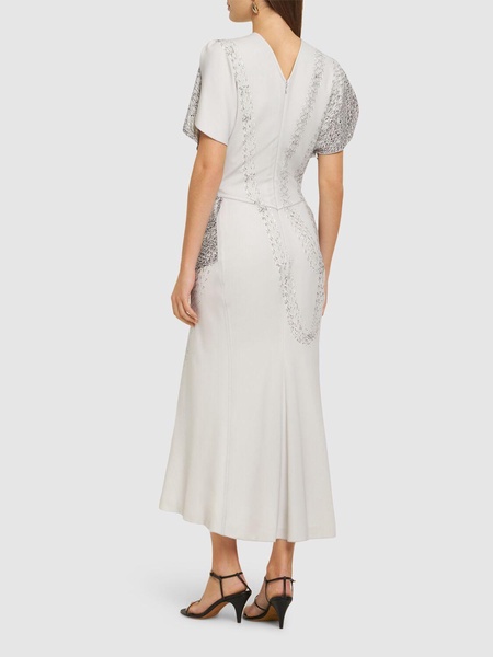 Gathered-waist midi dress