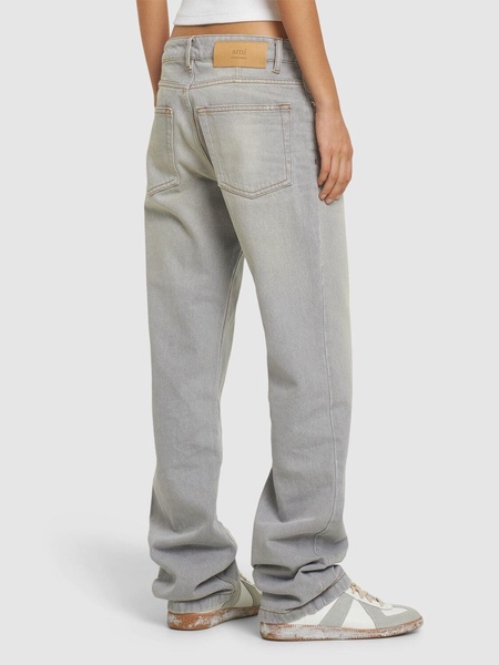 Mid rise straight fit denim jeans