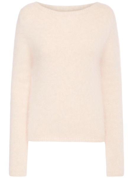 Back heart cut out fluffy sweater