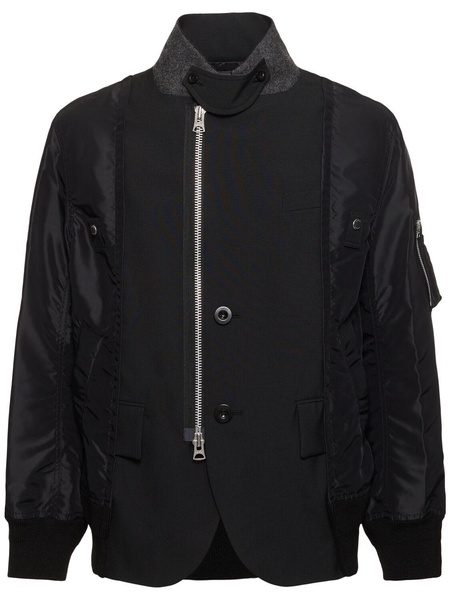 Wool blend twill jacket