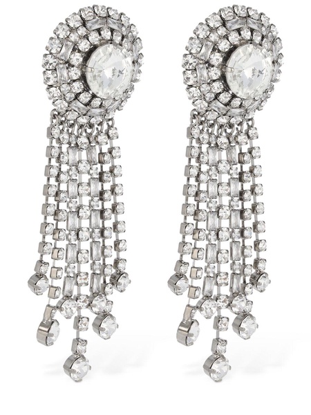 Fringes crystal pendant earrings