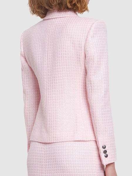 Sequined tweed single breasted jacket