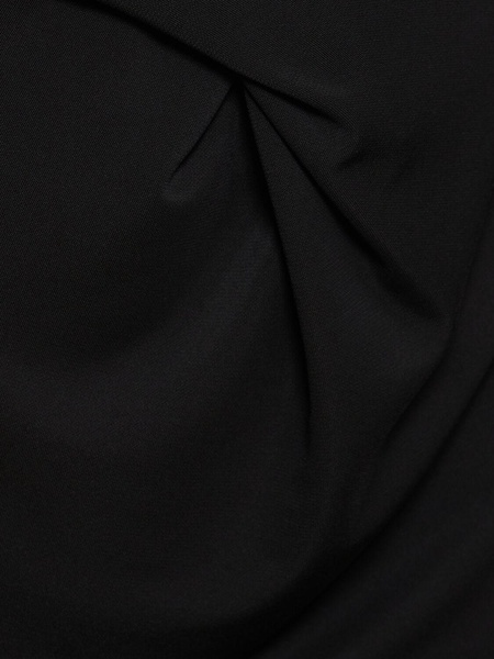 Fluid jersey crossed waist midi skirt