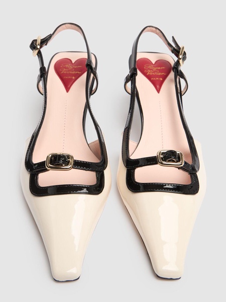 55mm Mini Buckle patent leather pumps