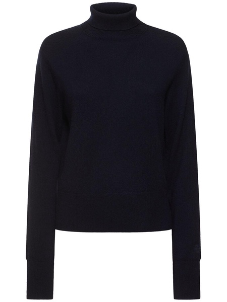 Cropped cashmere turtleneck sweater