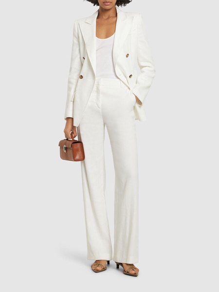 Linen blend wide leg pants