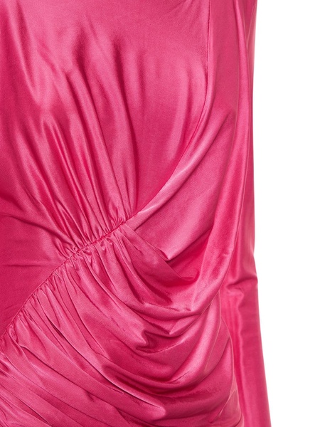 Asymmetric viscose jersey midi dress