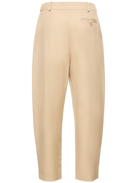 Iconic pleated satin cropped pants