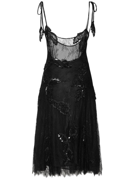 Embroidered lace midi dress
