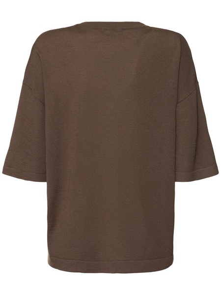 Wool & cashmere short sleeve sweater