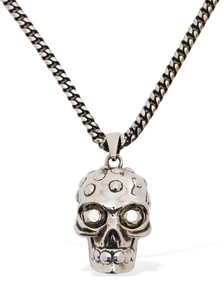 Jeweled Skull brass necklace