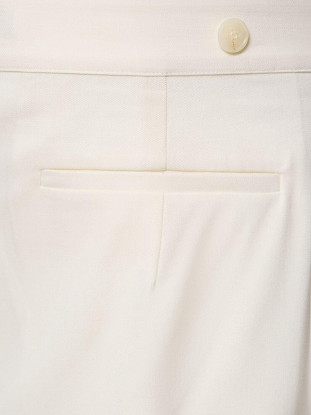 Adjustable pleated wool pants