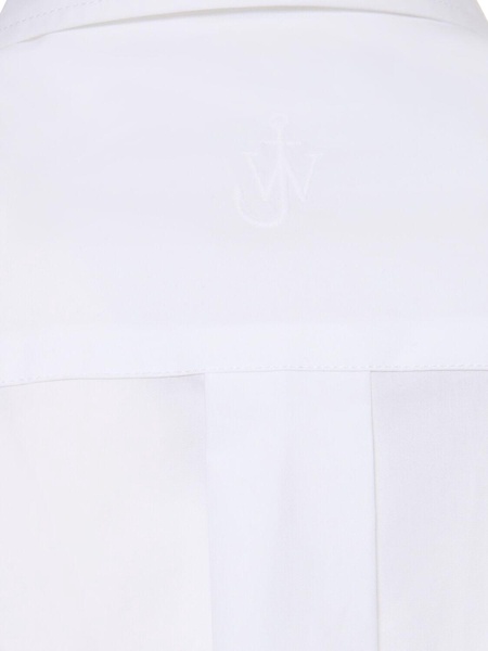 Cotton poplin peplum drape shirt