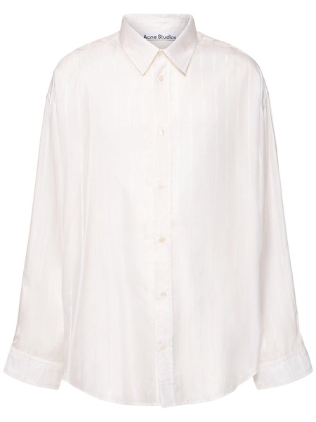 Setar logo stiped cupro shirt