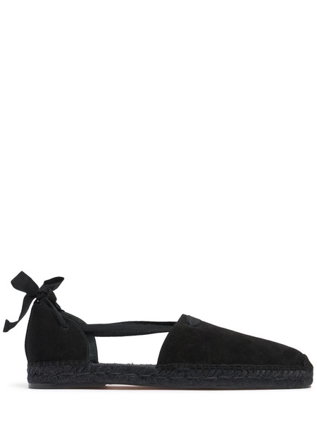 Suede lace-up espadrilles