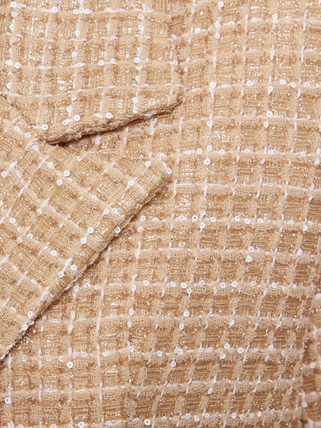 Sequined tweed cropped boxy jacket