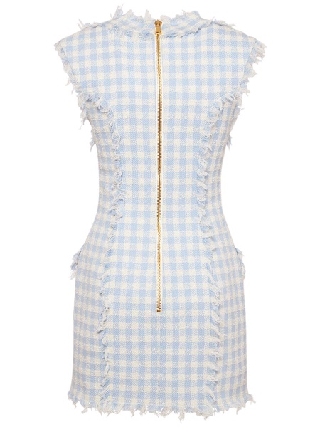 Gingham tweed mini dress