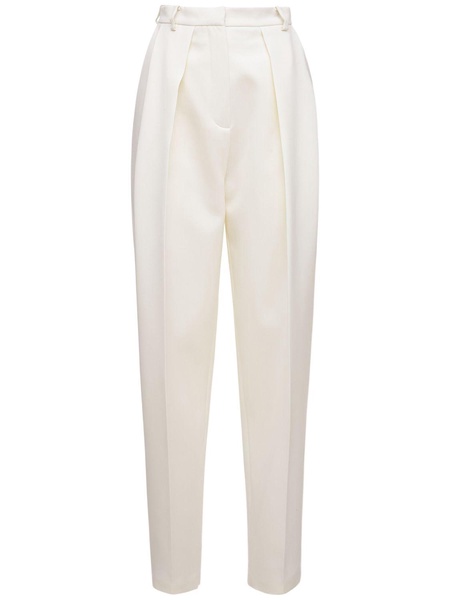 Wool & silk straight leg pants