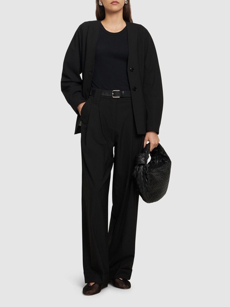 Drapey mélange loose mid waist pants