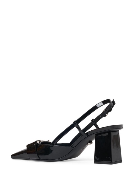 70mm Patent leather slingback pumps
