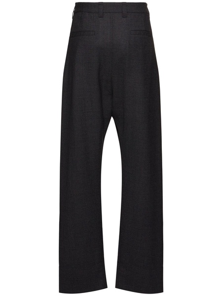 Tailored soft wool wide leg pants